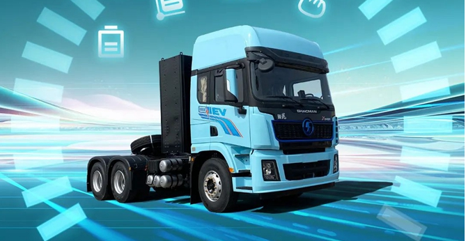 【产品引领】陕汽X5000E轻量化版600.92kW·h牵引车， “四真”出击，电动重卡新标杆！